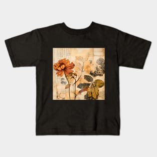 Flowers - amber colors Kids T-Shirt